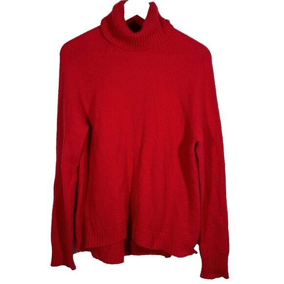 J.Crew Turtleneck Sweater Supersoft Yarn Size Medium Red Merino Wool Alpaca - Picture 1 of 6